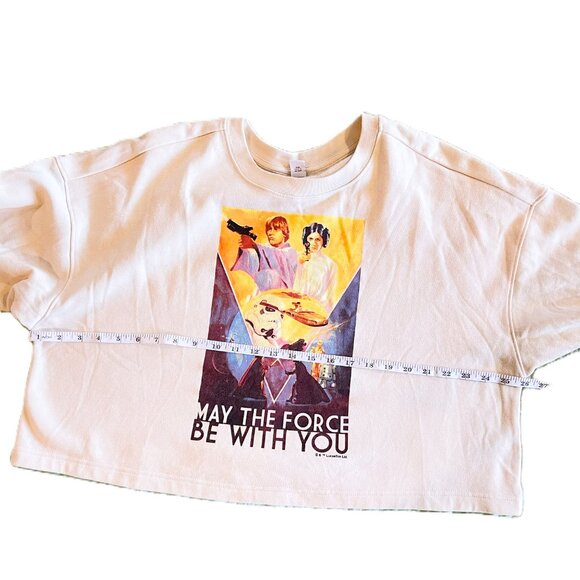 Old Navy Oversized Cropped Retro Star Wars Graphic Sweatshirt Women's M Read - Picture 10 of 11